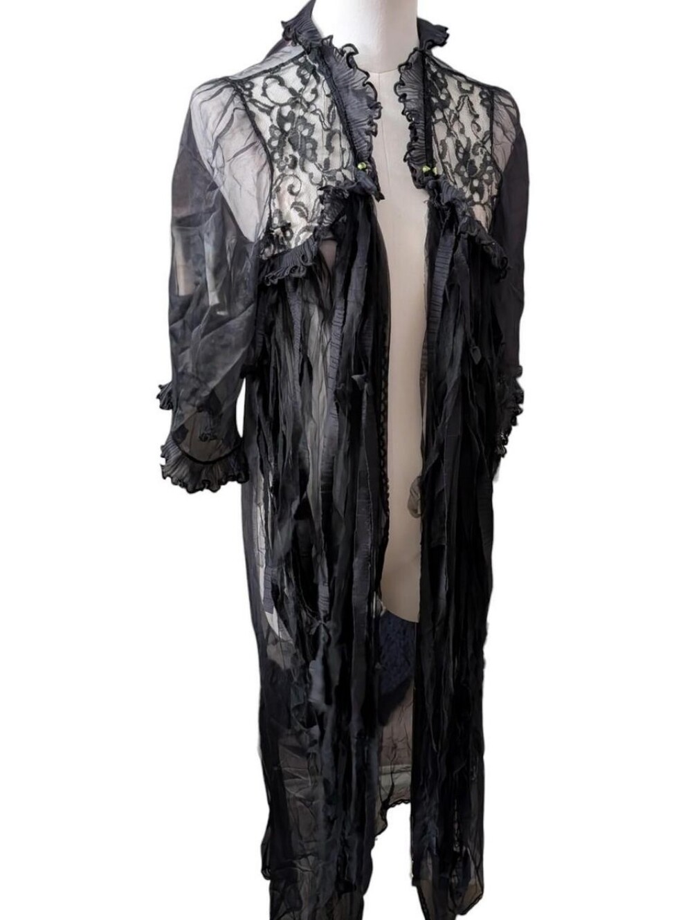 Upcycled Witchy Sheer Ribbon Strip Robe (One Size) ‼️Price is firm‼️